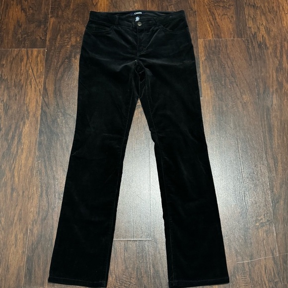 CHAPS Women’s Black Corduroy Pants Straight Fit Mid Rise Size 6 - Picture 1 of 9